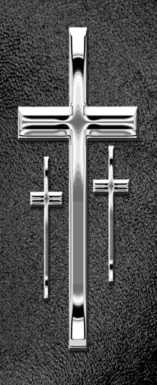 637 DLJ-517-SL-SH-BK Silver 3 Crosses Shimmer Black